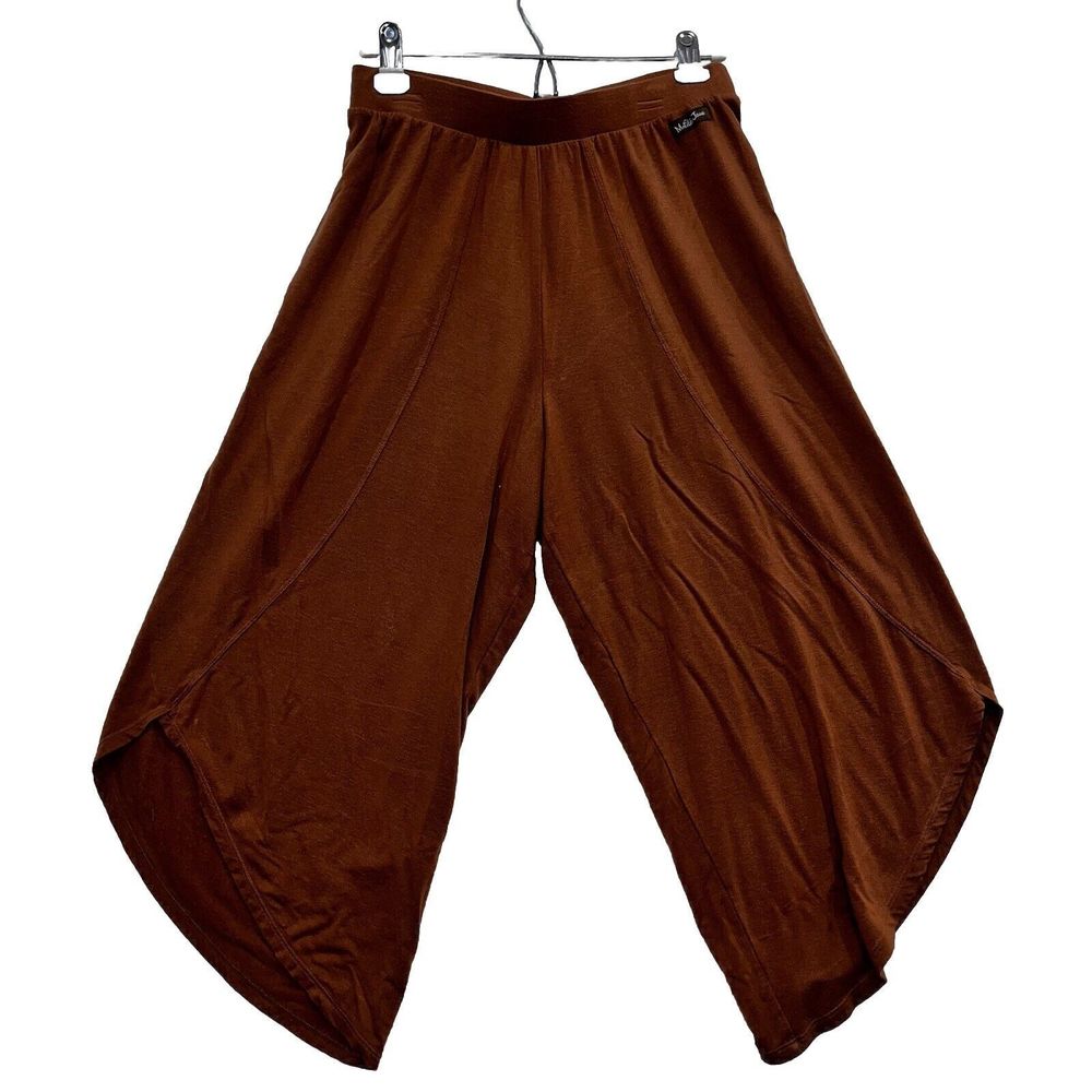 Matilda Jane Jersey Pants Women Size Small Brown Wide Leg Pull On Crop